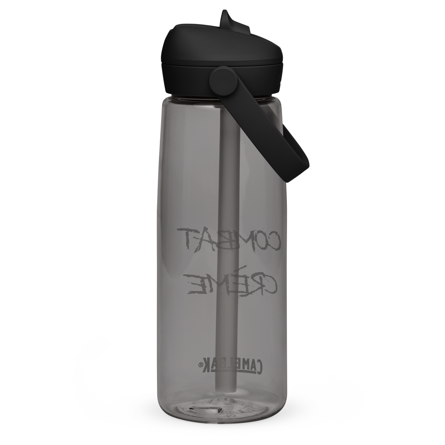 Flip straw water bottle