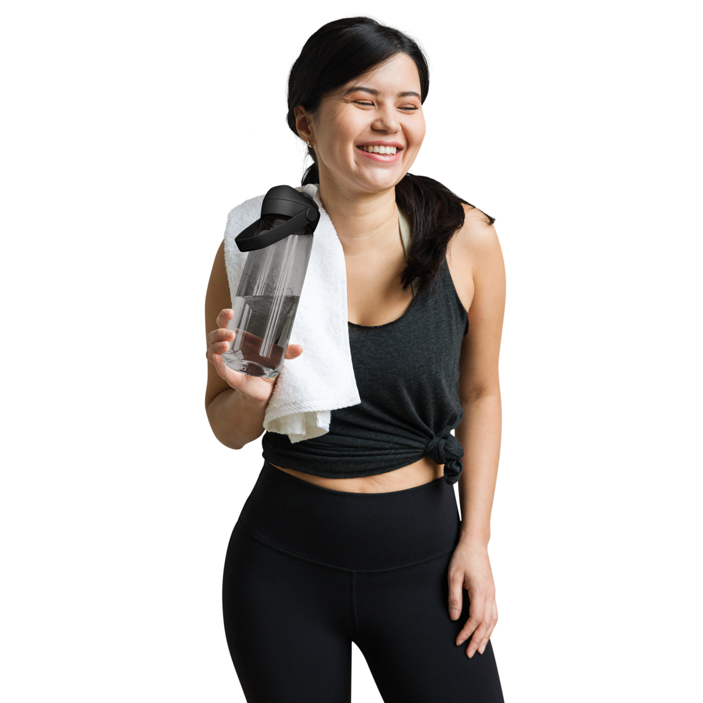 Flip straw water bottle