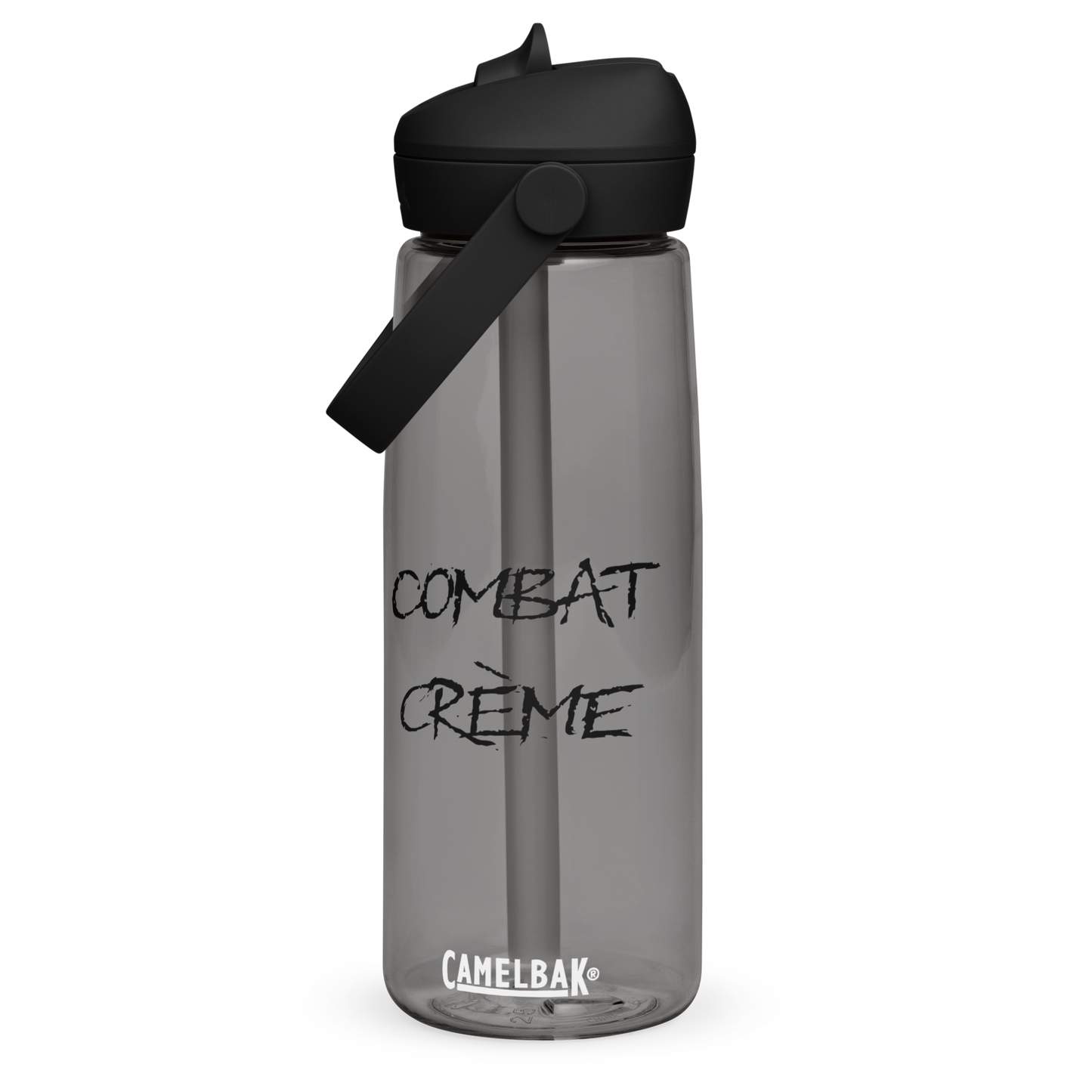 Flip straw water bottle