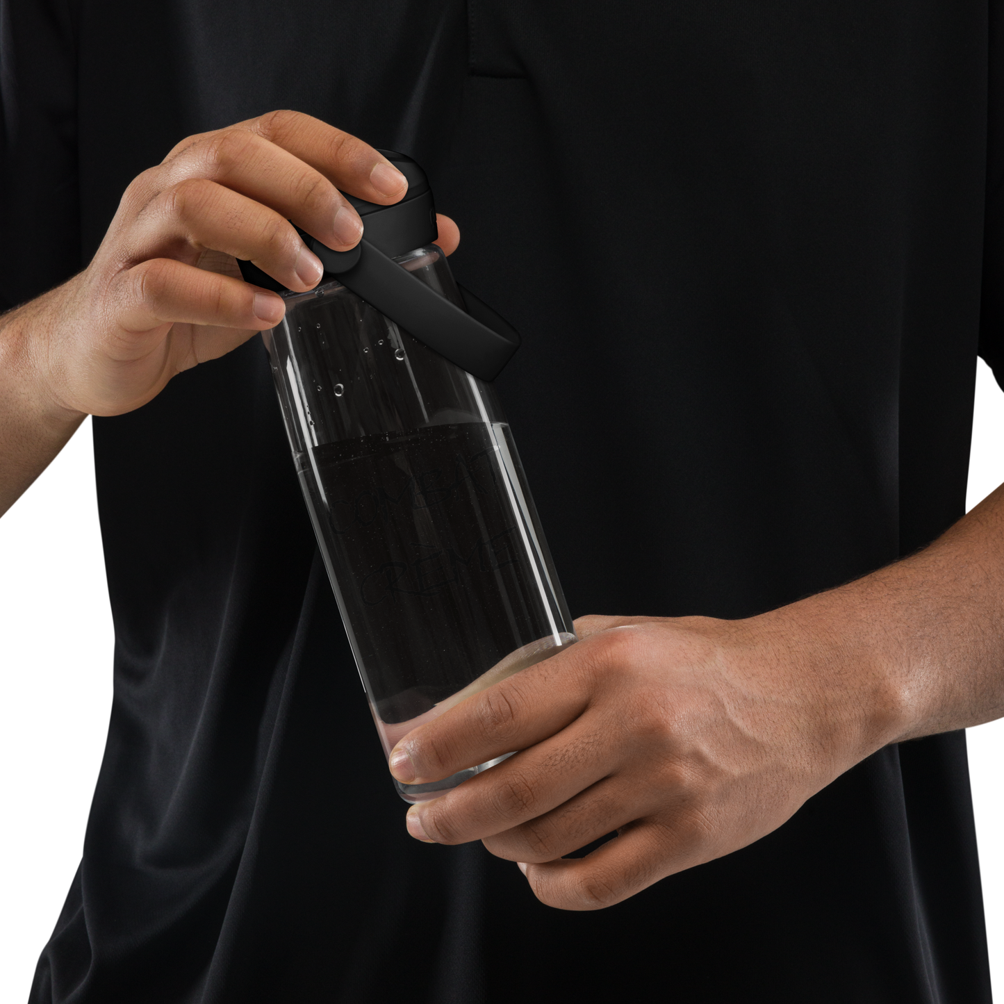 Flip straw water bottle