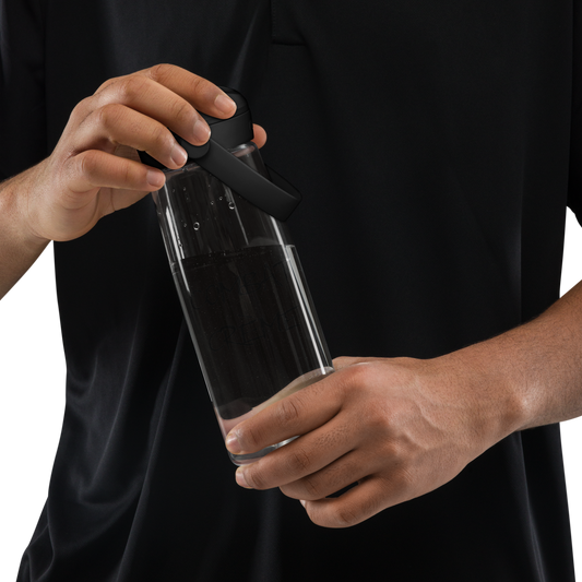 Flip straw water bottle
