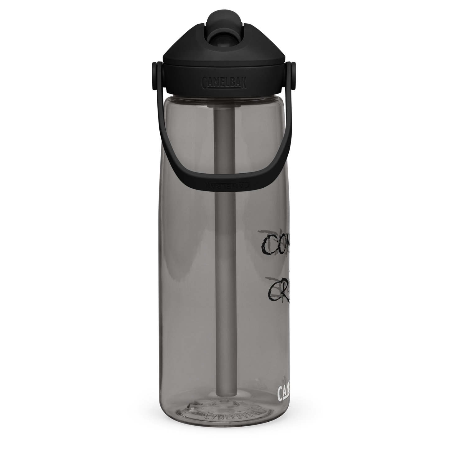 Flip straw water bottle