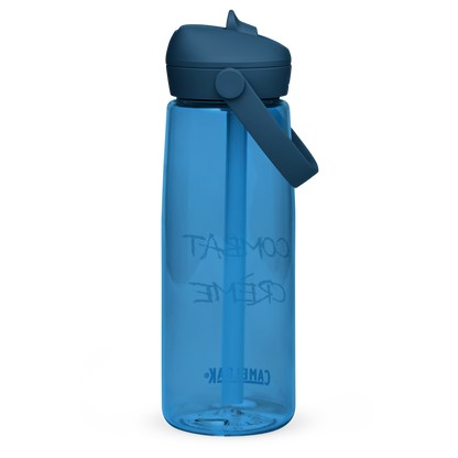 Flip straw water bottle