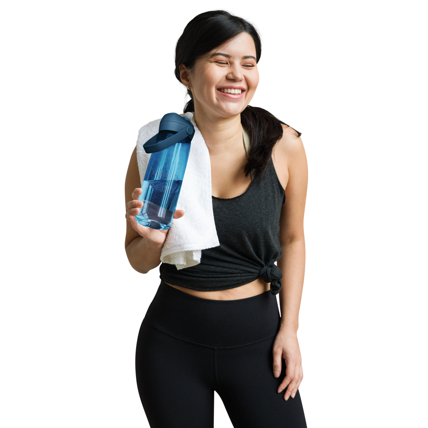 Flip straw water bottle